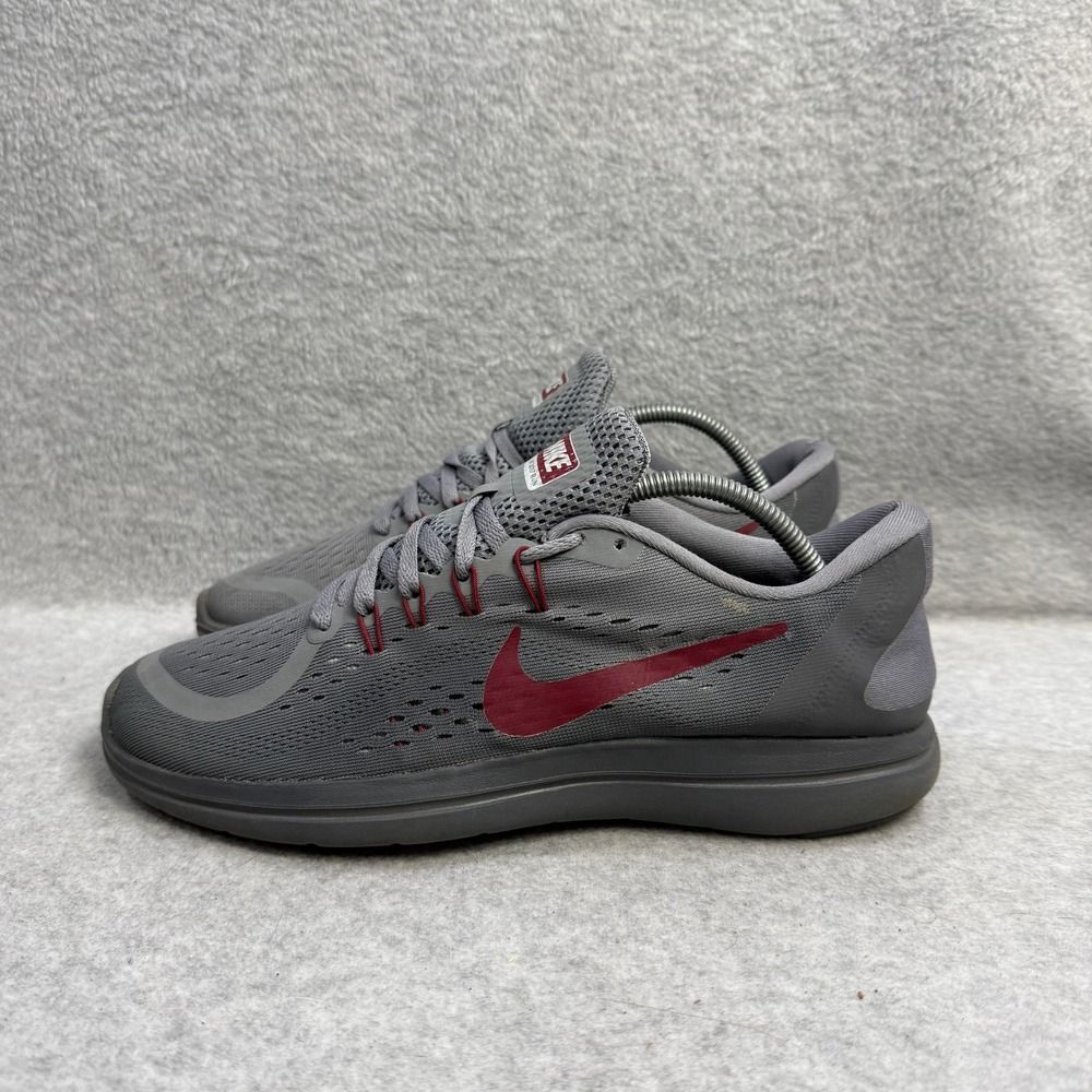 Nike Flex 2017 Womens Shoes Size 8 Gray & Dark Red Running Sneakers 898476-060